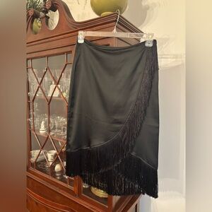 Bailey 44 Black Fringe Midi Skirt